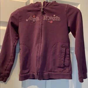 Girls OshKosh zip up hooded sweatshirt